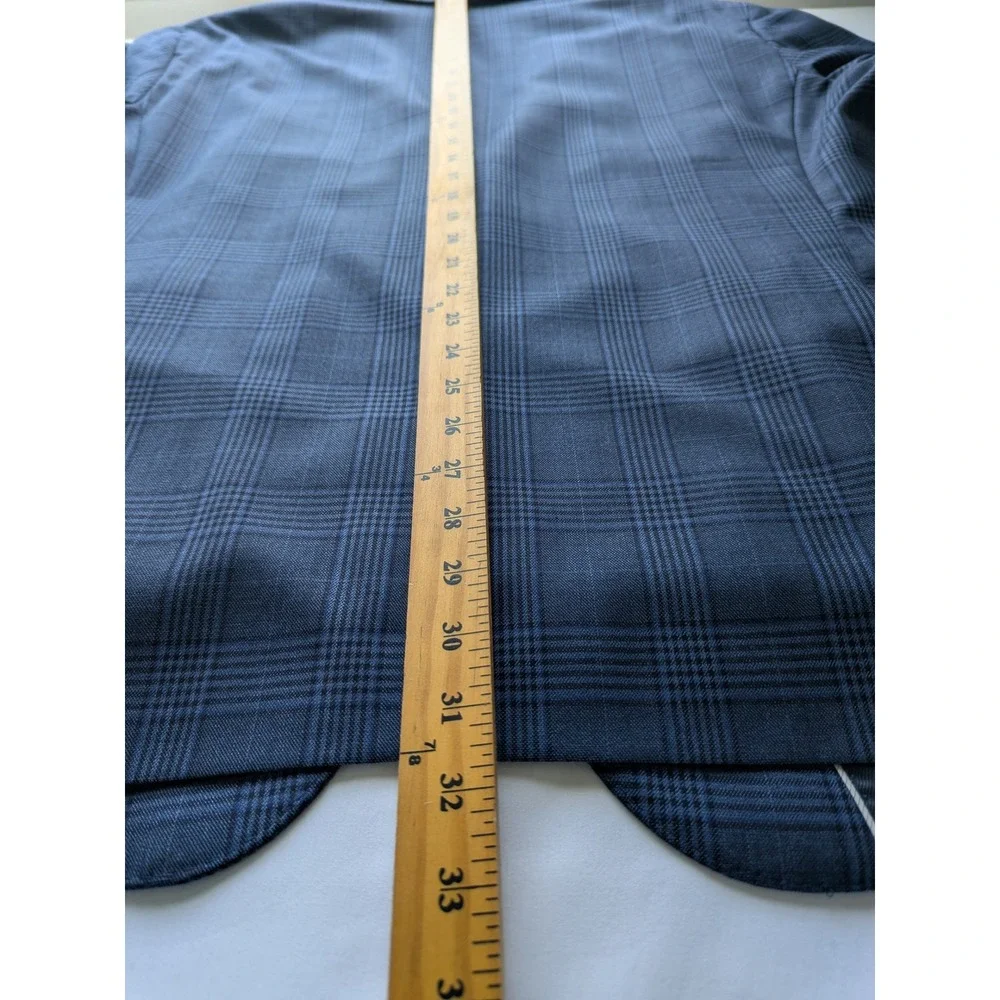 Joseph Abboud Blazer Mens 52R Blue Glen Plaid Wool Heritage Sport Coat 2BT